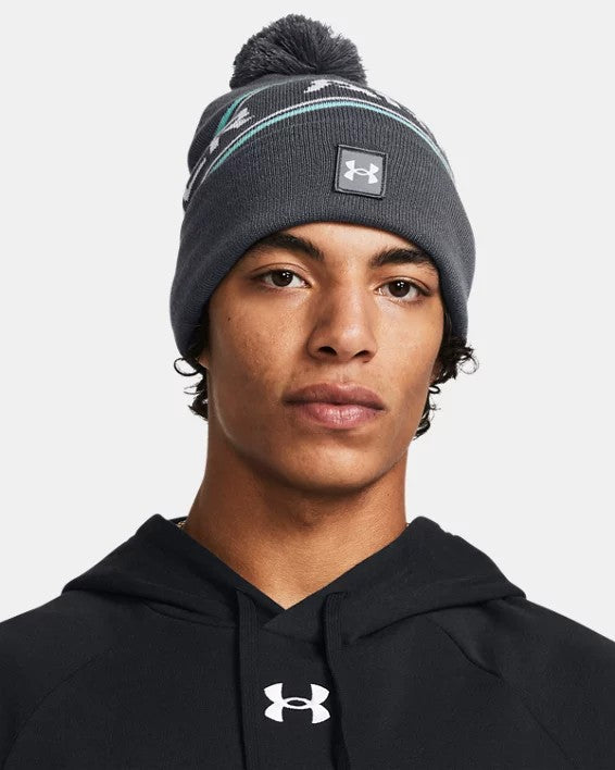 UA Pom Beanie Gry/Grn