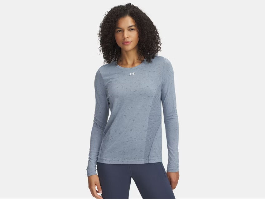 UA Vanish Seamless Loose Long Sleeve W Downpour Gray / White