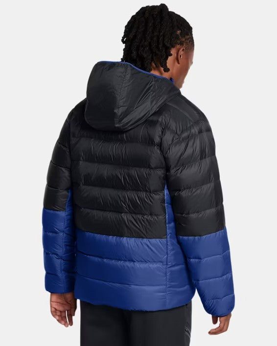 UA Legend Down Hooded Jacket M Black/Tech Blue