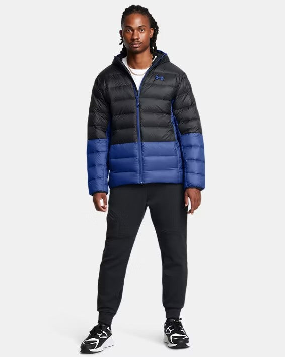 UA Legend Down Hooded Jacket M Black/Tech Blue