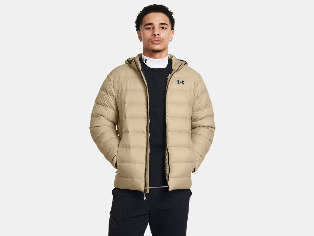 UA Legend Down Hooded Jacket M City Khaki/Black