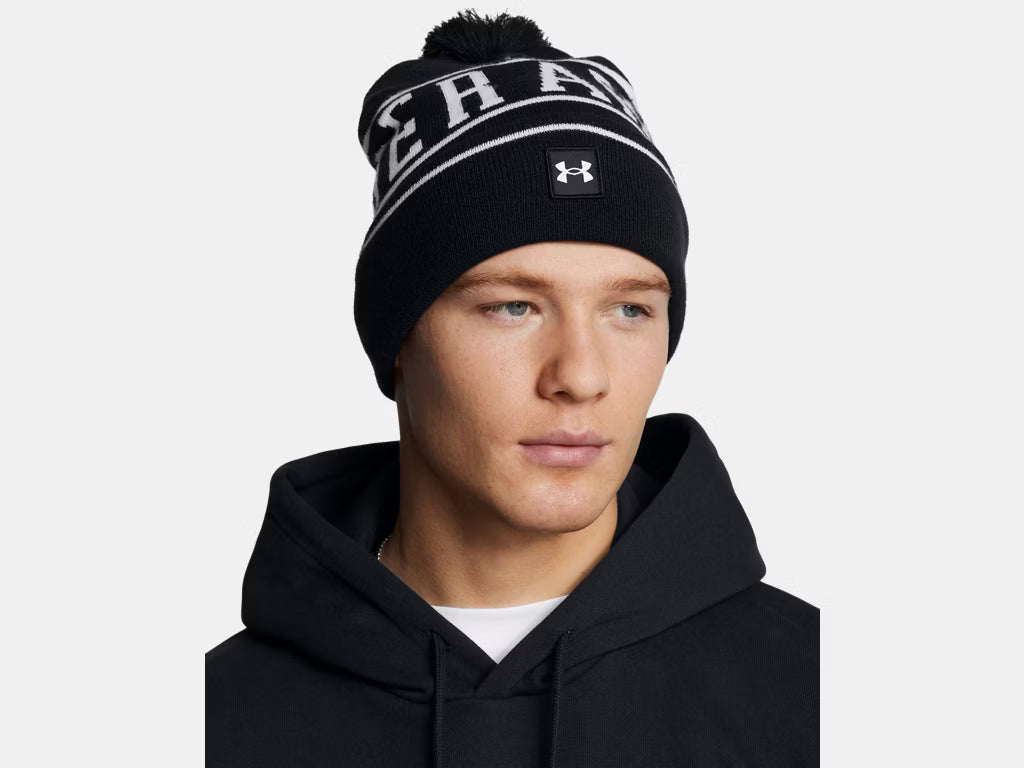 UA Halftime Pom Beanie Black/White