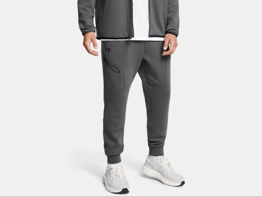 UA Unstoppable Fleece Joggers M Castlerock / Black