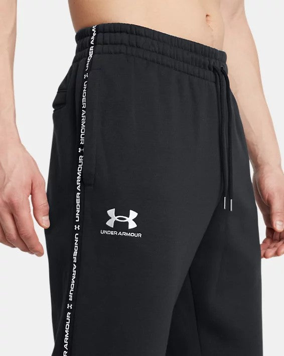 UA Icon Fleece Taping Joggers M Black / White