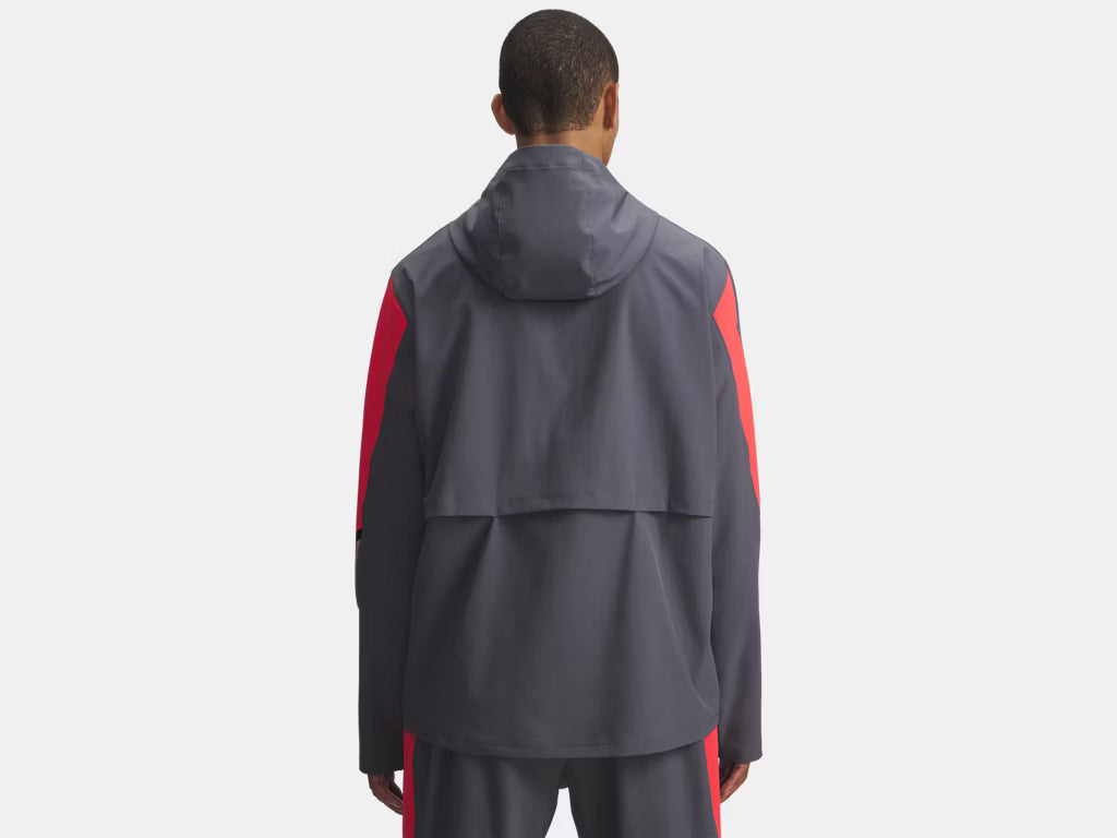 UA Velociti Storm Hooded Jacket M Castlerock/Red