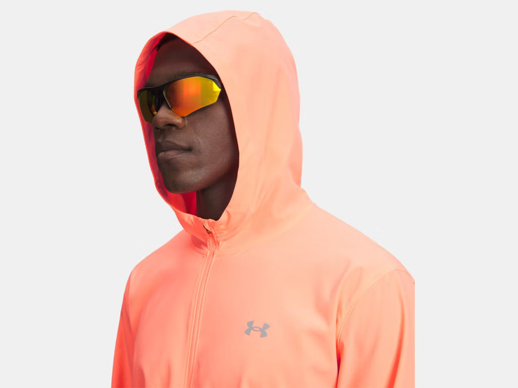 UA Velociti Storm Hooded Jacket M Electric Tangerine