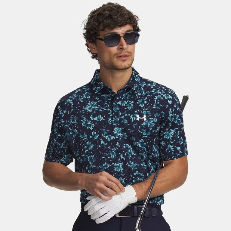 UA Matchplay Polo Printed M Midnight Navy/Blue Haze