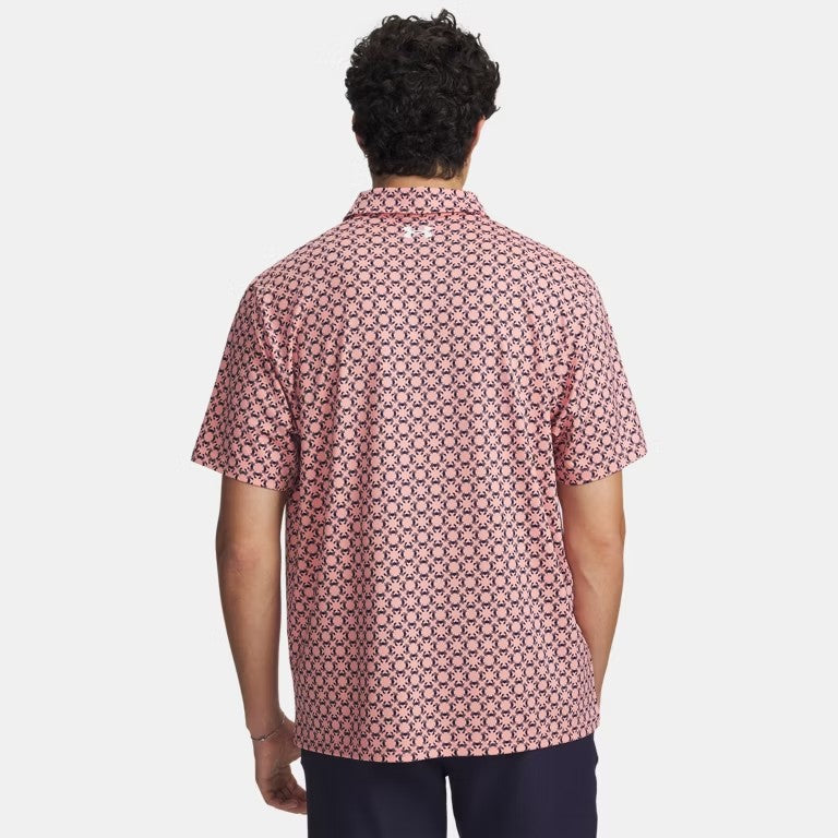 UA Matchplay Polo Printed M Posh Pink/Navy
