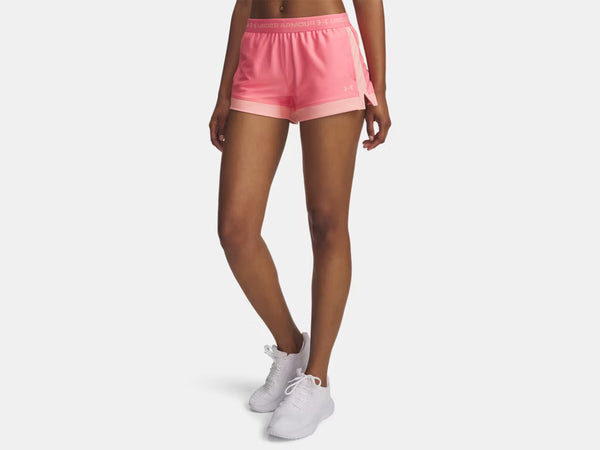 UA Tech Play Up Colorblock 3" Shorts W Bittersweet Pink