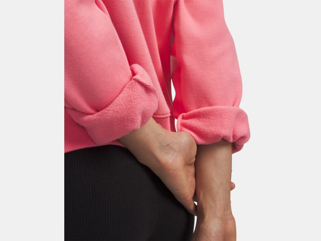 UA Icon Fleece ½ Zip Hoodie W Bittersweet Pink