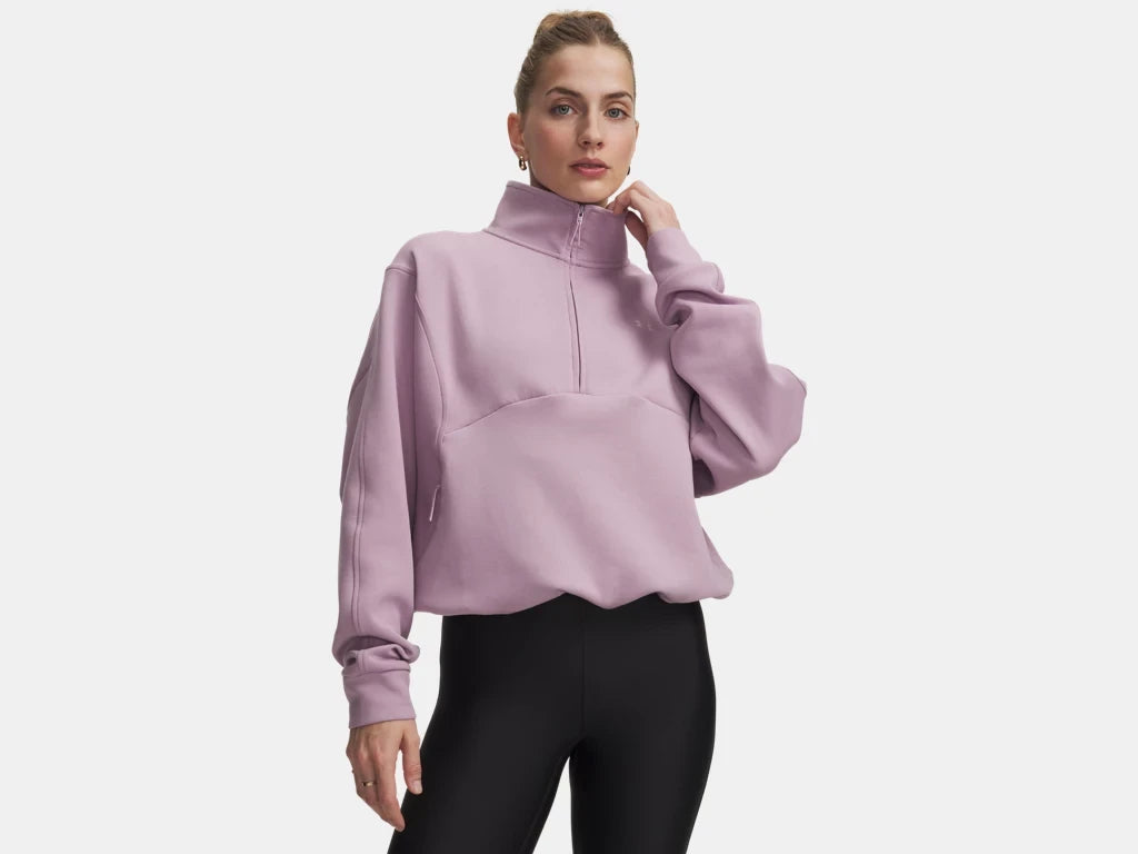 UA Unstoppable Half Zip Fleece Women's Mauve Pink