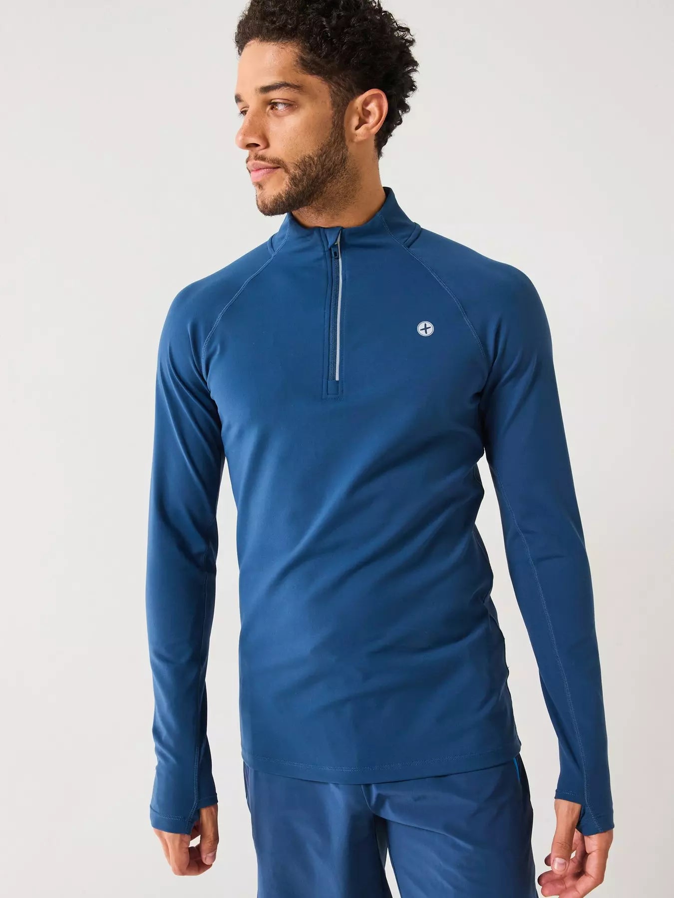 Gym + Coffee Relentless 1/4 Zip M Oasis Blue