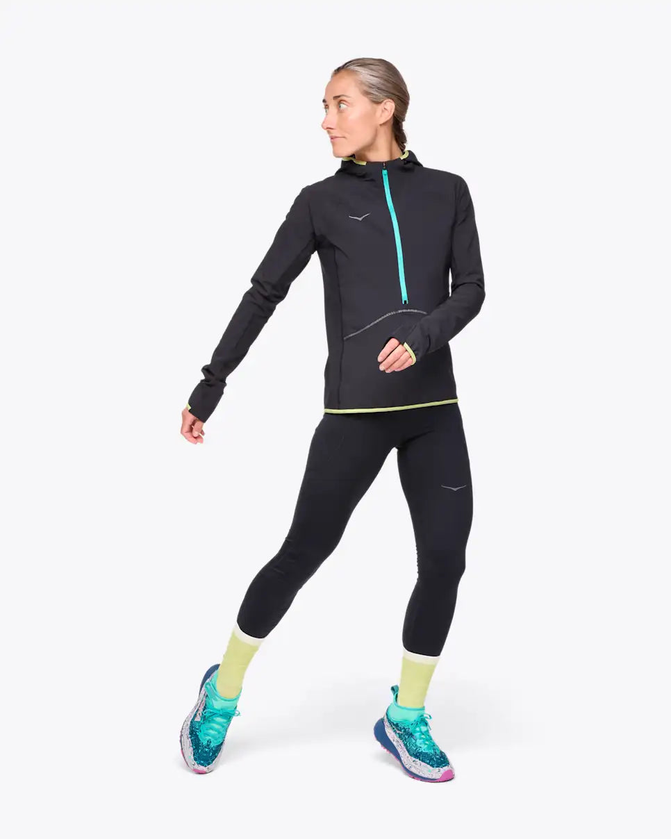 Hoka W Skyglow Half-Zip Black