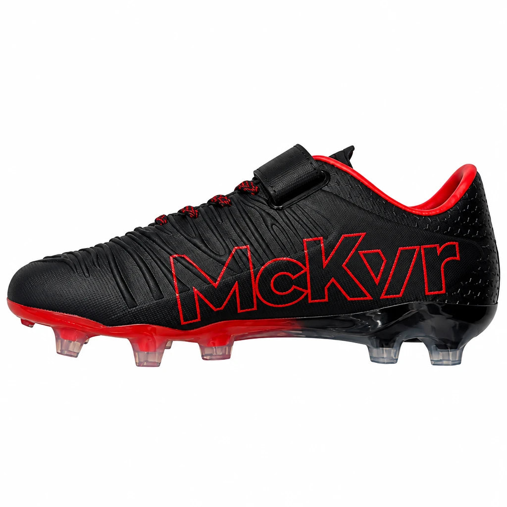 Clifford Velcro Club Football Boots - Kids Black/Red