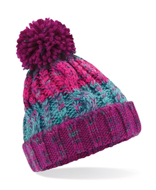 Corkscrew Pom Pom Beanie Jnr