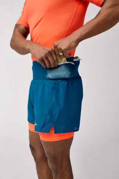 Brooks High Point 5" 2-in-1 Short 2.0 Deep Sea/Flame