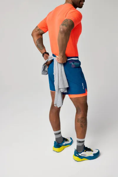 Brooks High Point 5" 2-in-1 Short 2.0 Deep Sea/Flame