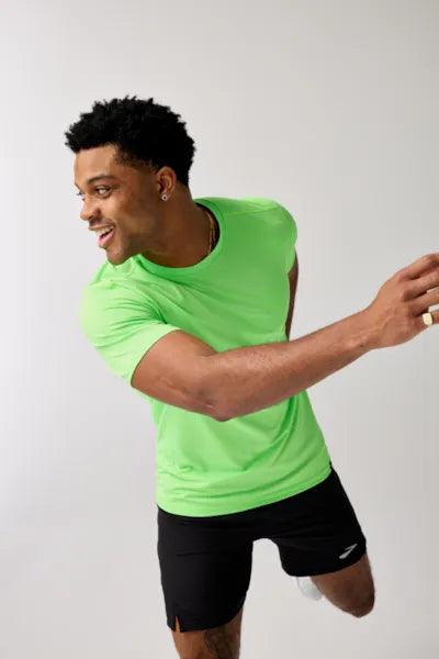 Brooks LUXE SS Tee M Htr Neo Limeade