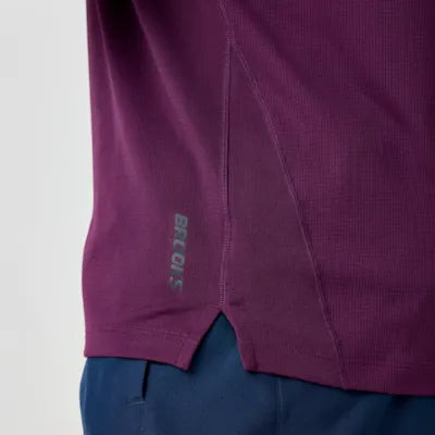 Brooks Dash Short Sleeve M Burgundy Blaze