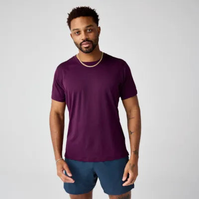 Brooks Dash Short Sleeve M Burgundy Blaze