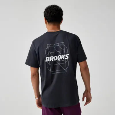 Brooks Graphic Short Sleeve M Blk/Wht/Gry