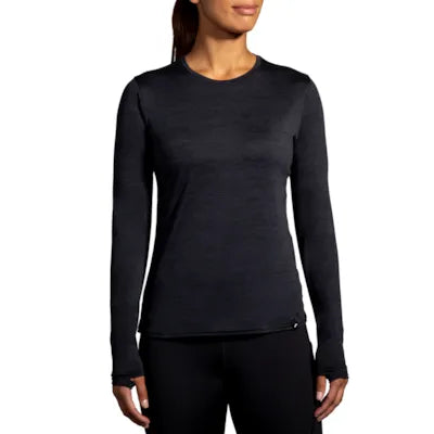 Brooks Luxe Long Sleeve W Htr Deep Black