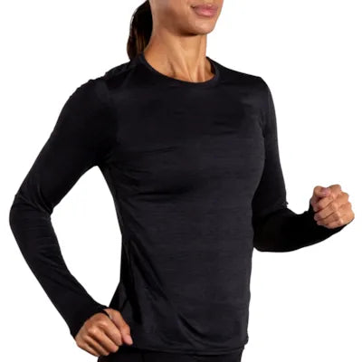 Brooks Luxe Long Sleeve W Htr Deep Black