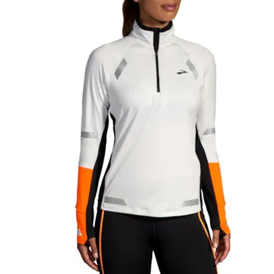 Brooks Run Visible 1/2 Zip 2.0 W Ecru/Black