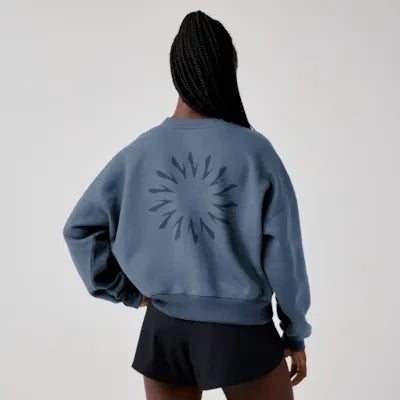 Brooks Women's Movement Cropped Sweatshirt - Steel Blue