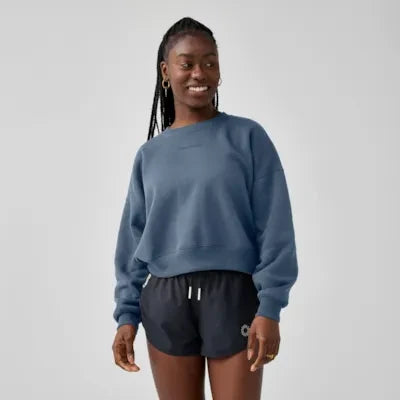 Brooks Women's Movement Cropped Sweatshirt - Steel Blue