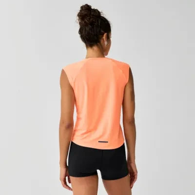 Brooks Women's Dash Cooling Short Sleeve - Cyber Peach
