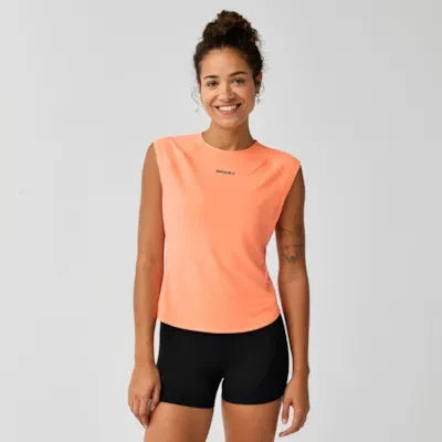 Brooks Women's Dash Cooling Short Sleeve - Cyber Peach