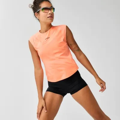 Brooks Women's Dash Cooling Short Sleeve - Cyber Peach