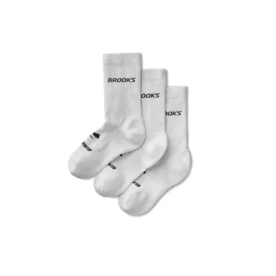 Brooks Run-In Crew 3-Pack Sock White