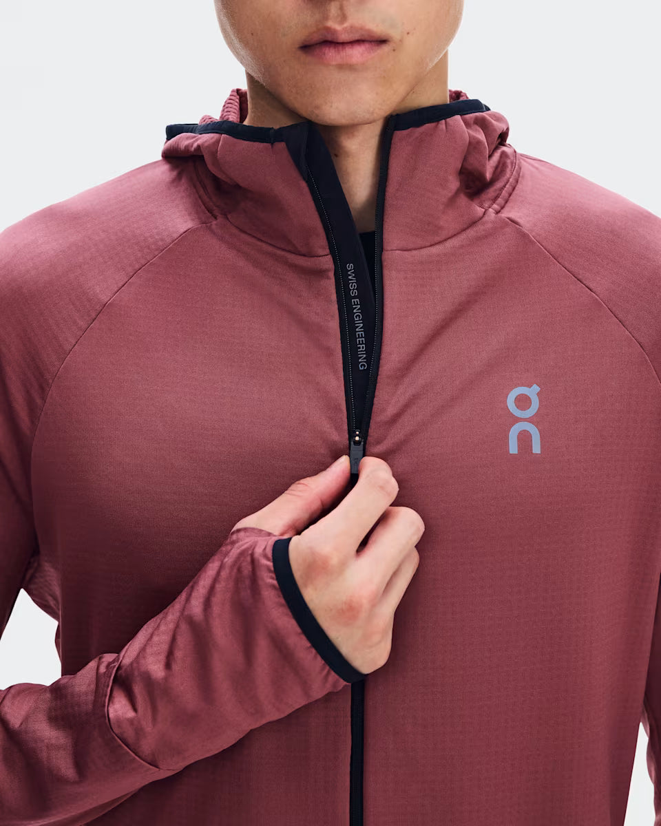 ON Running Climate Zip Hoodie M Barberry