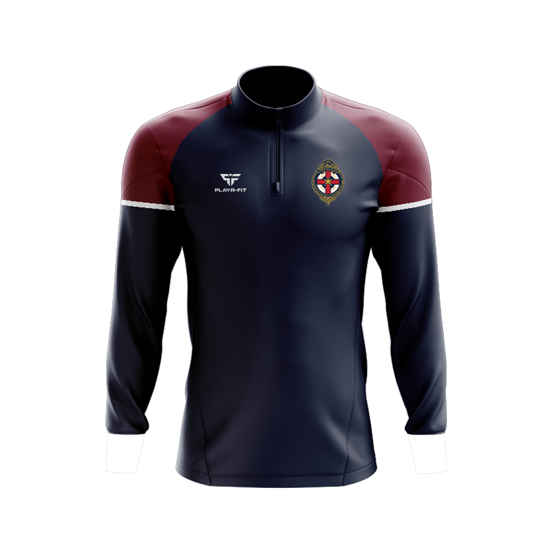 CBS 1/4 Zip Adult Maroon/Navy