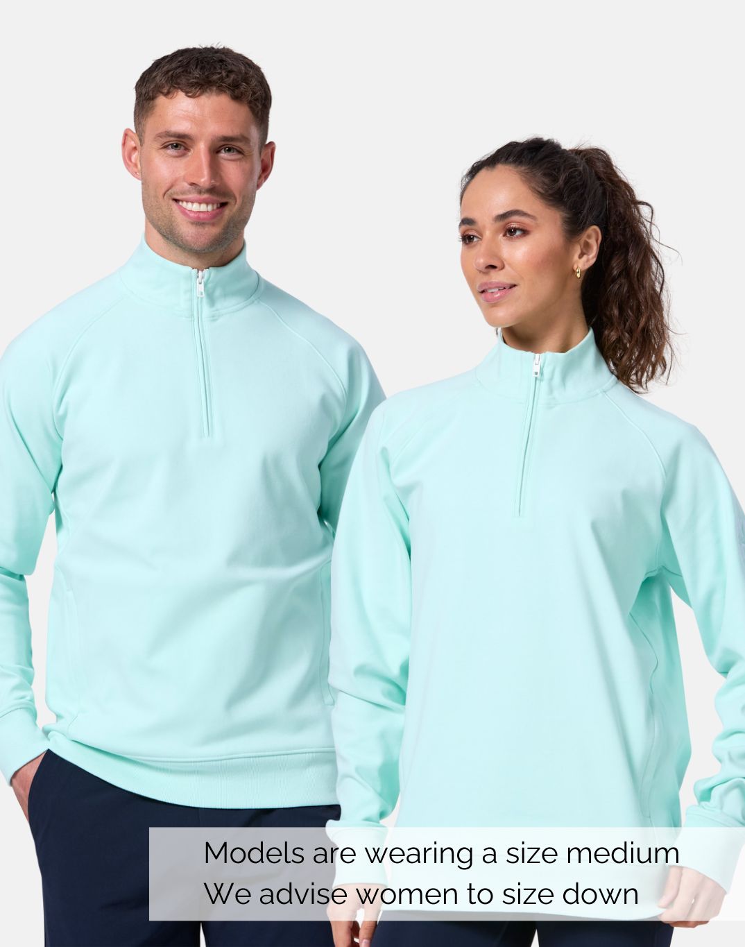 Gym + Coffee Chill Half Zip M Mint