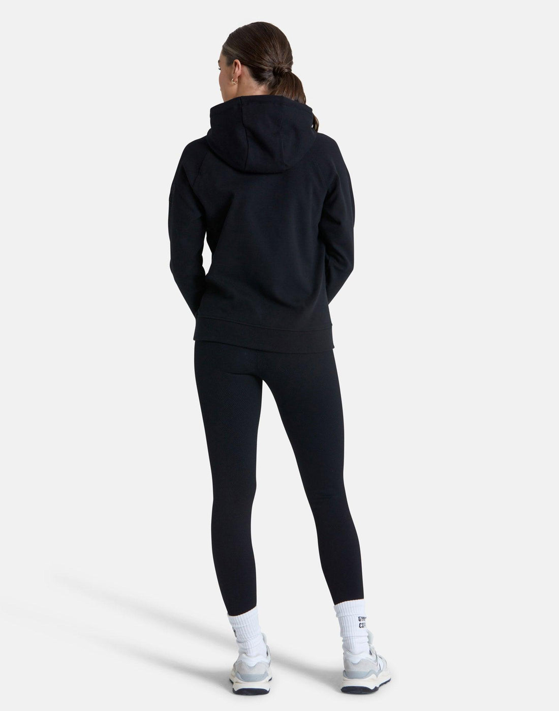 Gym + Coffee Crop Chill Hoodie W Black