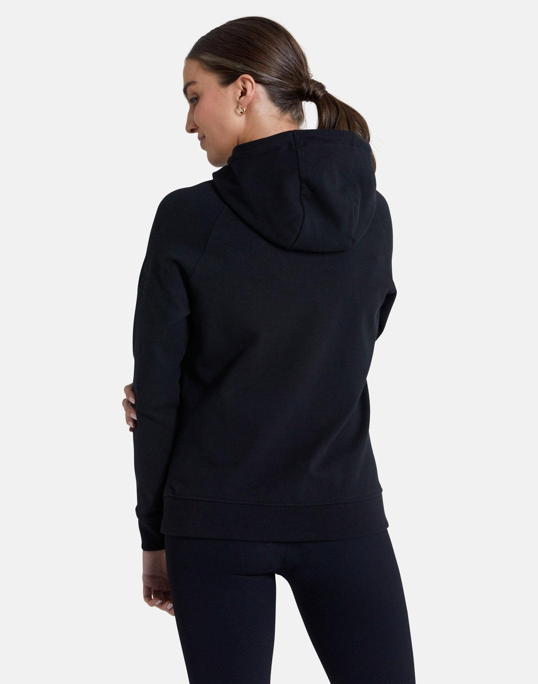 Gym + Coffee Crop Chill Hoodie W Black