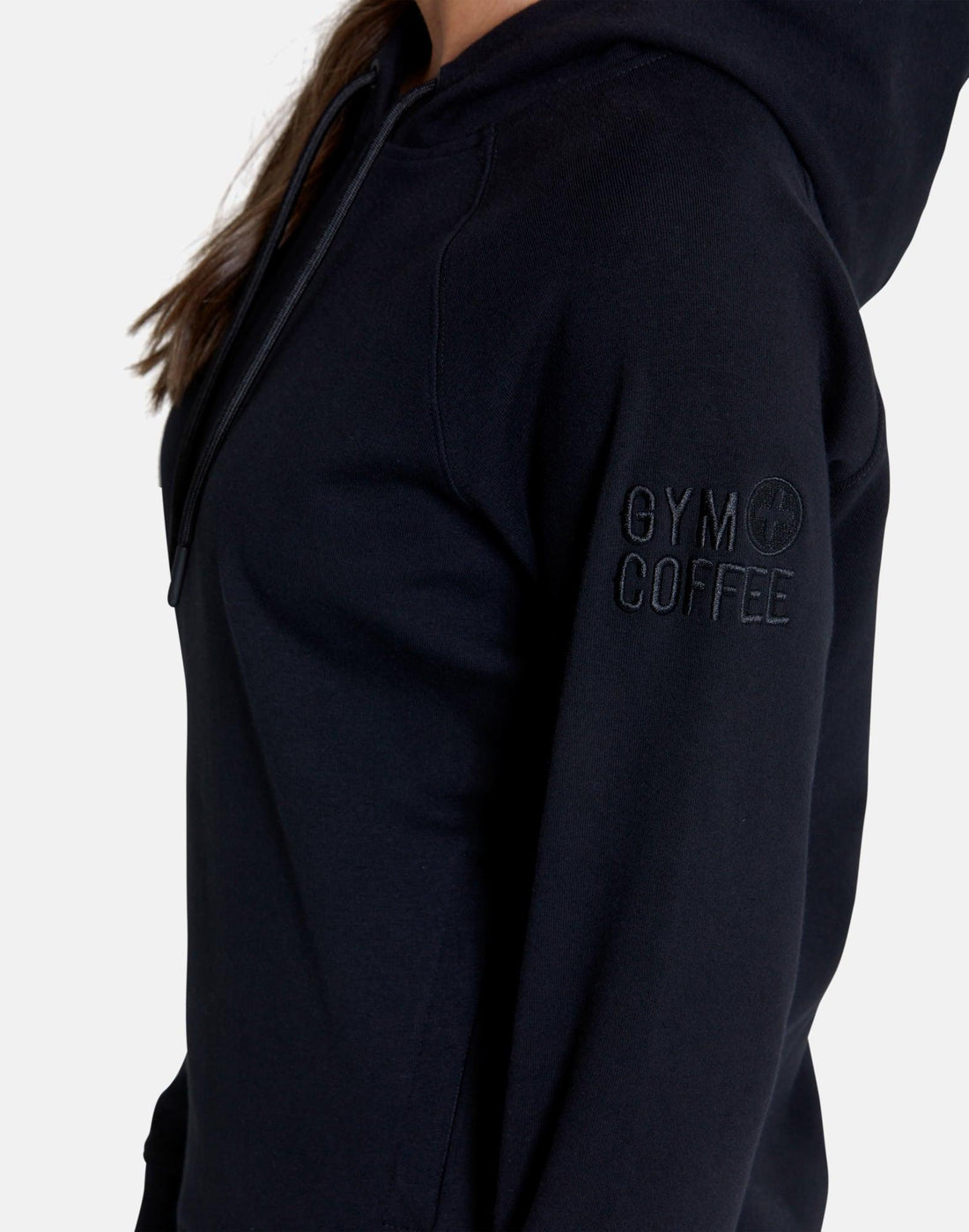 Gym + Coffee Crop Chill Hoodie W Black