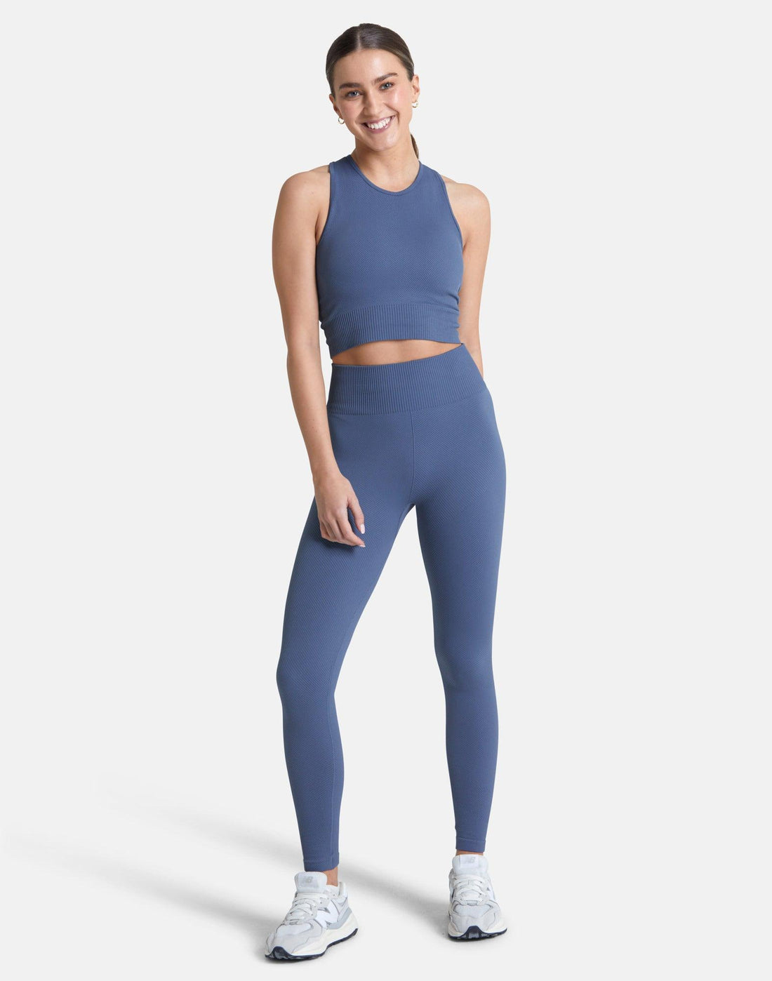 Gym + Coffee Lotus Chevron Legging W Blue