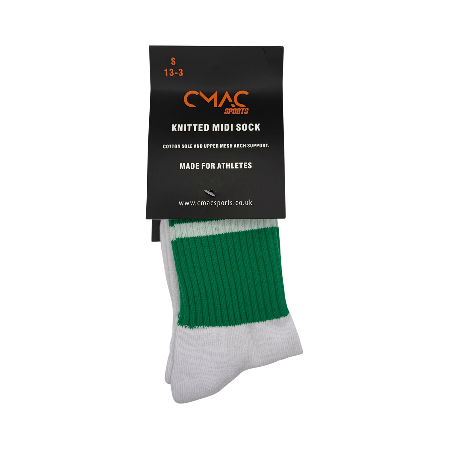 CMAC Midi Sock Green/White