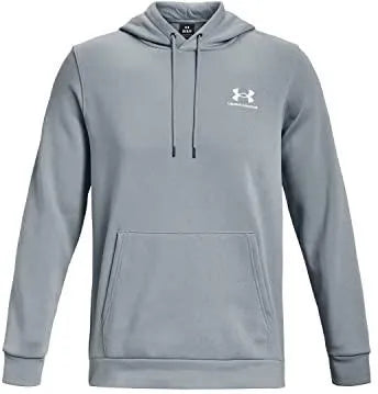 UA Essential Fleece Hoodie M Horizon Blue / Halo Gray