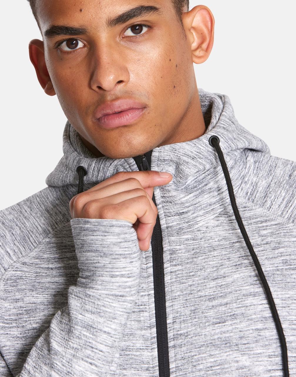 Gym + Coffee Fleck Hoodie M Grey