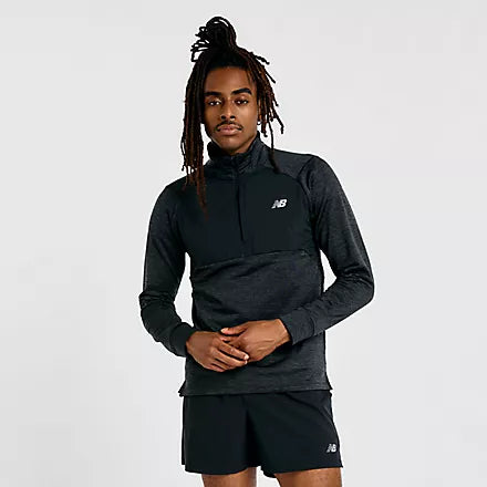 NB Athletics Heat Grid 1/2 Zip Top Black