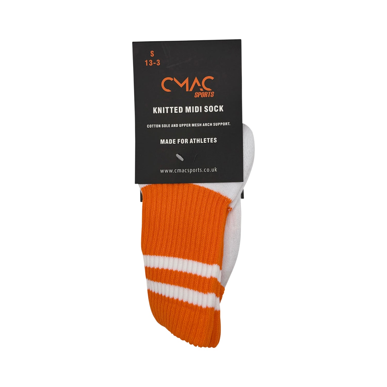 CMAC Midi Sock Orange/White