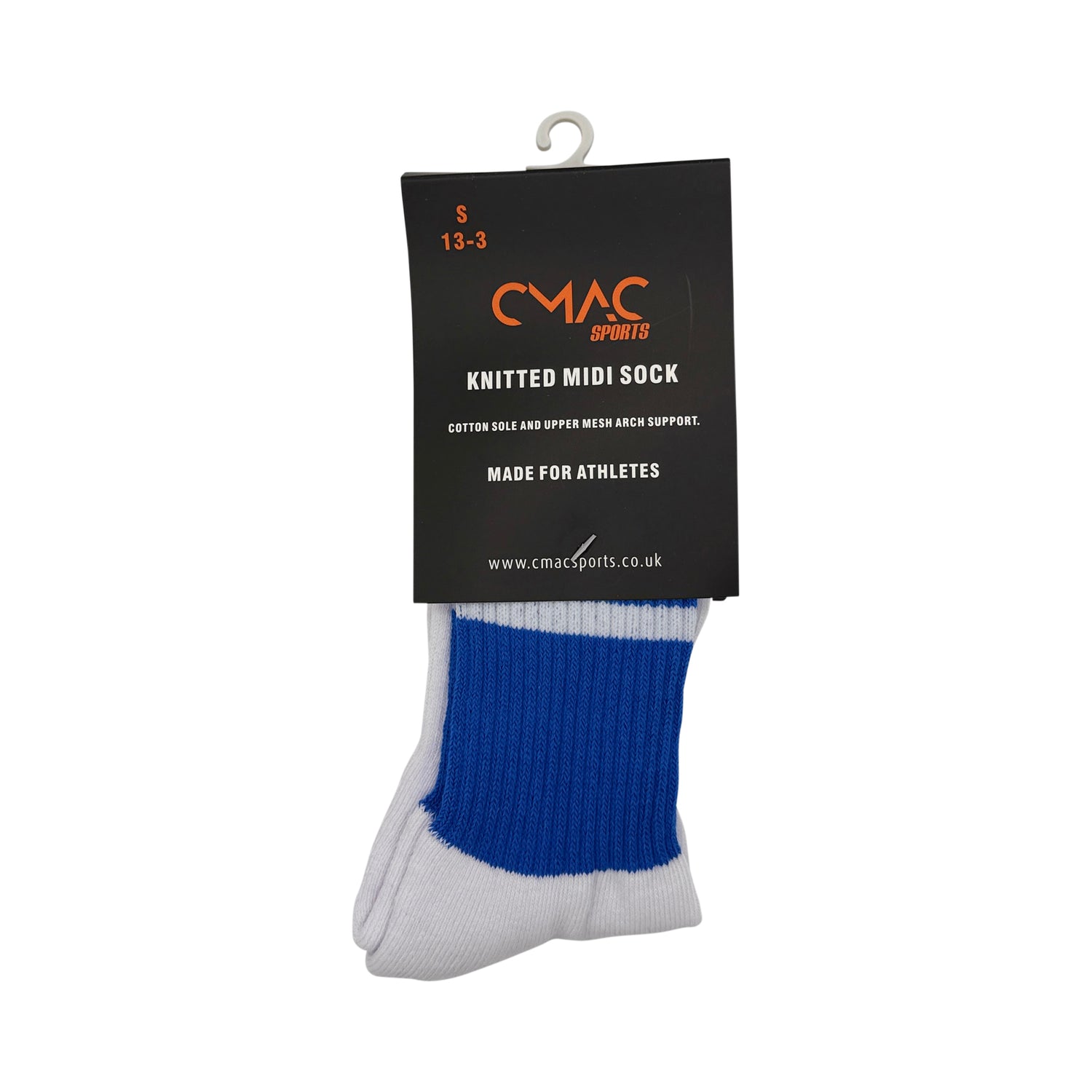CMAC Midi Sock Royal/White