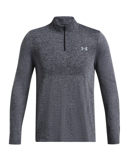 UA Seamless Stride ¼ Zip M Grey