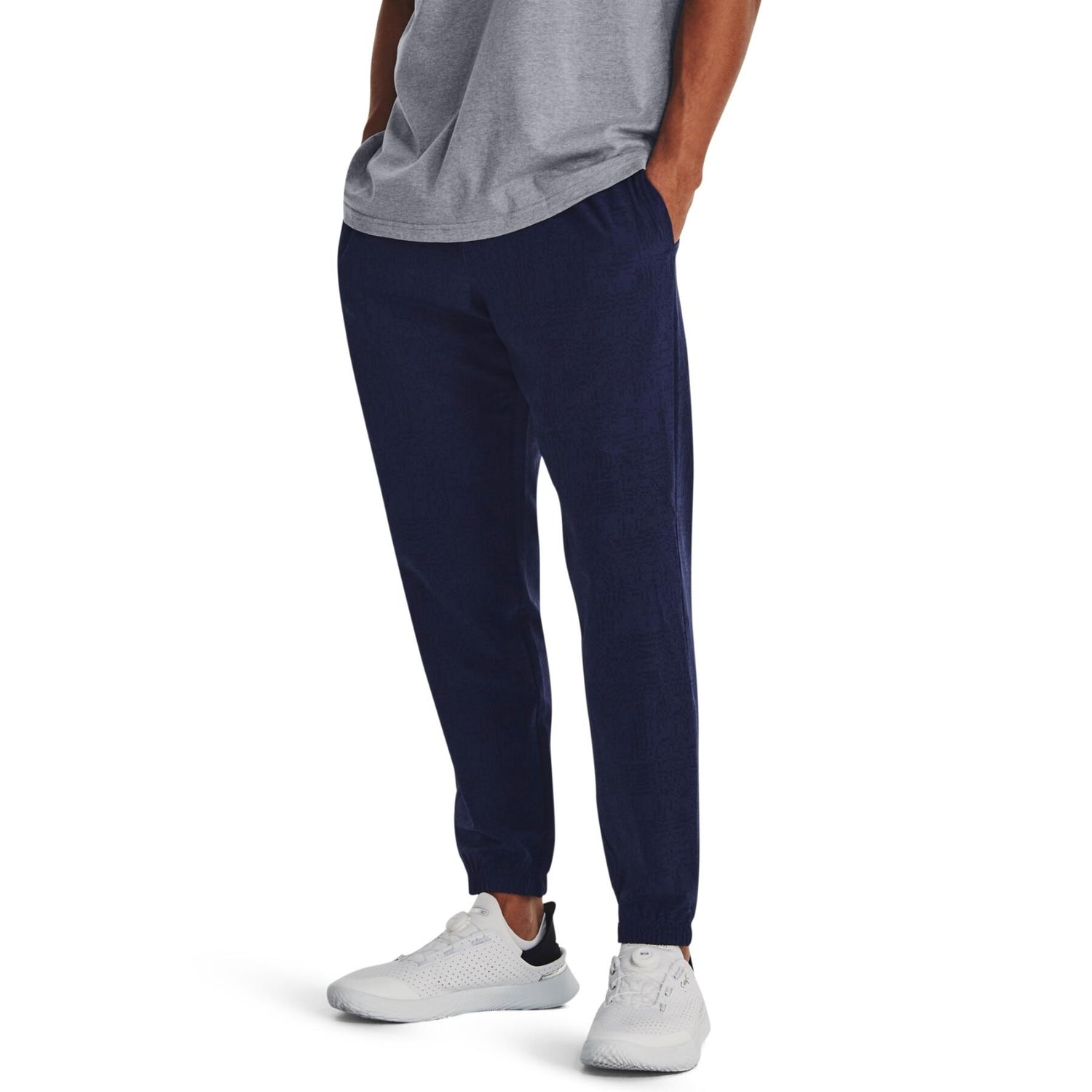 UA Stretch Woven Printed Joggers M Navy