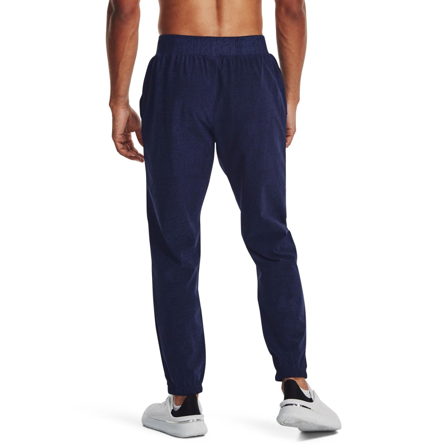 UA Stretch Woven Printed Joggers M Navy